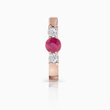 Brinco de piercing Memphis Ruby e diamante em ouro rosa 18K