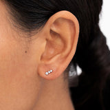Brincos Trinity Diamonds em ouro branco 18 K