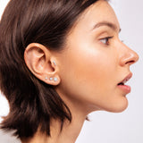 Pendiente Piercing Trinity Diamonds en Oro Blanco de 18 Kt