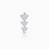 Pendiente Piercing Trinity Diamonds en Oro Blanco de 18 Kt