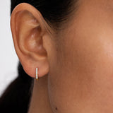 Brinco de argola MINI Piercing Petite Diamonds em ouro amarelo 18K