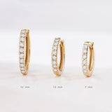 Brinco de argola MINI Piercing Petite Diamonds em ouro amarelo 18K