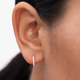 Pendientes Petite Diamonds Aro MINI en Oro Rosa de 18 Kt