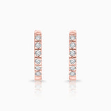 Pendientes Petite Diamonds Aro MINI en Oro Rosa de 18 Kt