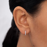 Pendientes Petite Diamonds Aro MINI en Oro Blanco de 18 Kt