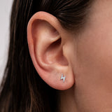 Brinco de piercing Flash Diamonds em ouro branco 18 K