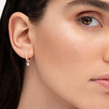 Brinco de argola Moon Diamonds Star em ouro rosa 18K