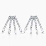 Brincos de diamante de abril em ouro branco de 18 K
