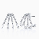 Brincos de diamante de abril em ouro branco de 18 K