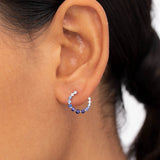 Pendientes Lucie de Zafiros y Diamantes en Oro Blanco de 18 Kt