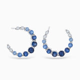 Pendientes Lucie de Zafiros y Diamantes en Oro Blanco de 18 Kt