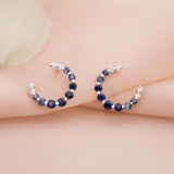 Pendientes Lucie de Zafiros y Diamantes en Oro Blanco de 18 Kt