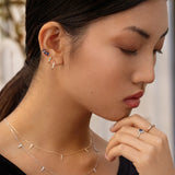 Tri-Marquise Diamond and Sapphire Earrings in 18k Yellow Gold