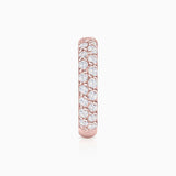 Brinco de piercing com fatia de diamante em ouro rosa 18K