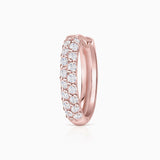 Brinco de piercing com fatia de diamante em ouro rosa 18K