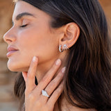 Pendientes Slice de Diamantes en Oro Blanco de 18 Kt