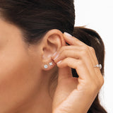Anette Mini Aquamarine and Diamond Earrings in 18k White Gold
