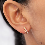 Diamond Arrow Earrings in 18k Yellow Gold