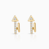 Diamond Arrow Earrings in 18k Yellow Gold