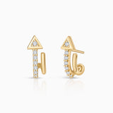 Diamond Arrow Earrings in 18k Yellow Gold