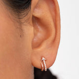 Diamond Arrow Earrings in 18k Rose Gold