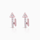Diamond Arrow Earrings in 18k Rose Gold