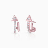 Diamond Arrow Earrings in 18k Rose Gold