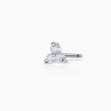 Brinco Clover Mini Diamond Piercing em Ouro Branco 18K