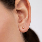 Pendientes Clover Mini de Diamantes en Oro Amarillo de 18 Kt
