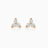Pendientes Clover Mini de Diamantes en Oro Amarillo de 18 Kt