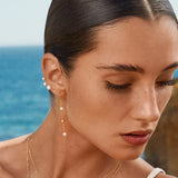 Pendiente Piercing Bezel Stud de Diamante en Oro Amarillo de 18 Kt