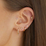 Pendientes Bezel Stud de Diamantes en Oro Blanco de 18 Kt