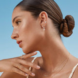 Pendientes Bezel Stud de Diamantes en Oro Blanco de 18 Kt