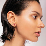 Mini Clover Diamond Earrings in 18k Rose Gold