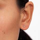 Pendiente Piercing Clover Mini de Diamantes en Oro Rosa de 18 Kt