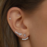 Sunrise Diamond Ear Jacket in 18k White Gold
