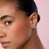 Pendientes Crown Marquise de Zafiro en Oro Amarillo de 18 Kt