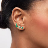 Crown Marquise Emerald Earrings in 18k Yellow Gold