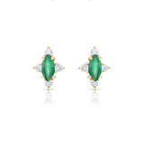 Pendientes Crown Marquise de Esmeralda en Oro Amarillo de 18 Kt