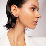 Pendientes Crown Oval de Rubí en Oro Amarillo de 18 Kt