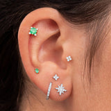 Crown Emerald Earrings in 18k Yellow Gold