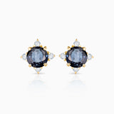 Pendientes Crown de Zafiro en Oro Amarillo de 18 Kt