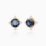 Pendientes Crown de Zafiro en Oro Amarillo de 18 Kt