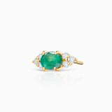 Brinco de piercing oval Crown II em ouro amarelo 18K