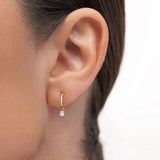 Pendientes Medio Aro Dot Diamonds en Oro Amarillo de 18 Kt
