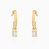 Pendientes Medio Aro Dot Diamonds en Oro Amarillo de 18 Kt
