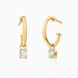 Pendientes Medio Aro Dot Diamonds en Oro Amarillo de 18 Kt