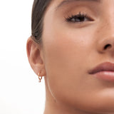 Pendientes Medio Aro Dot Diamonds en Oro Rosa de 18 Kt