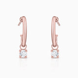 Pendientes Medio Aro Dot Diamonds en Oro Rosa de 18 Kt