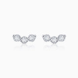 Milgrain Trilogy Diamond Earrings in 18k White Gold